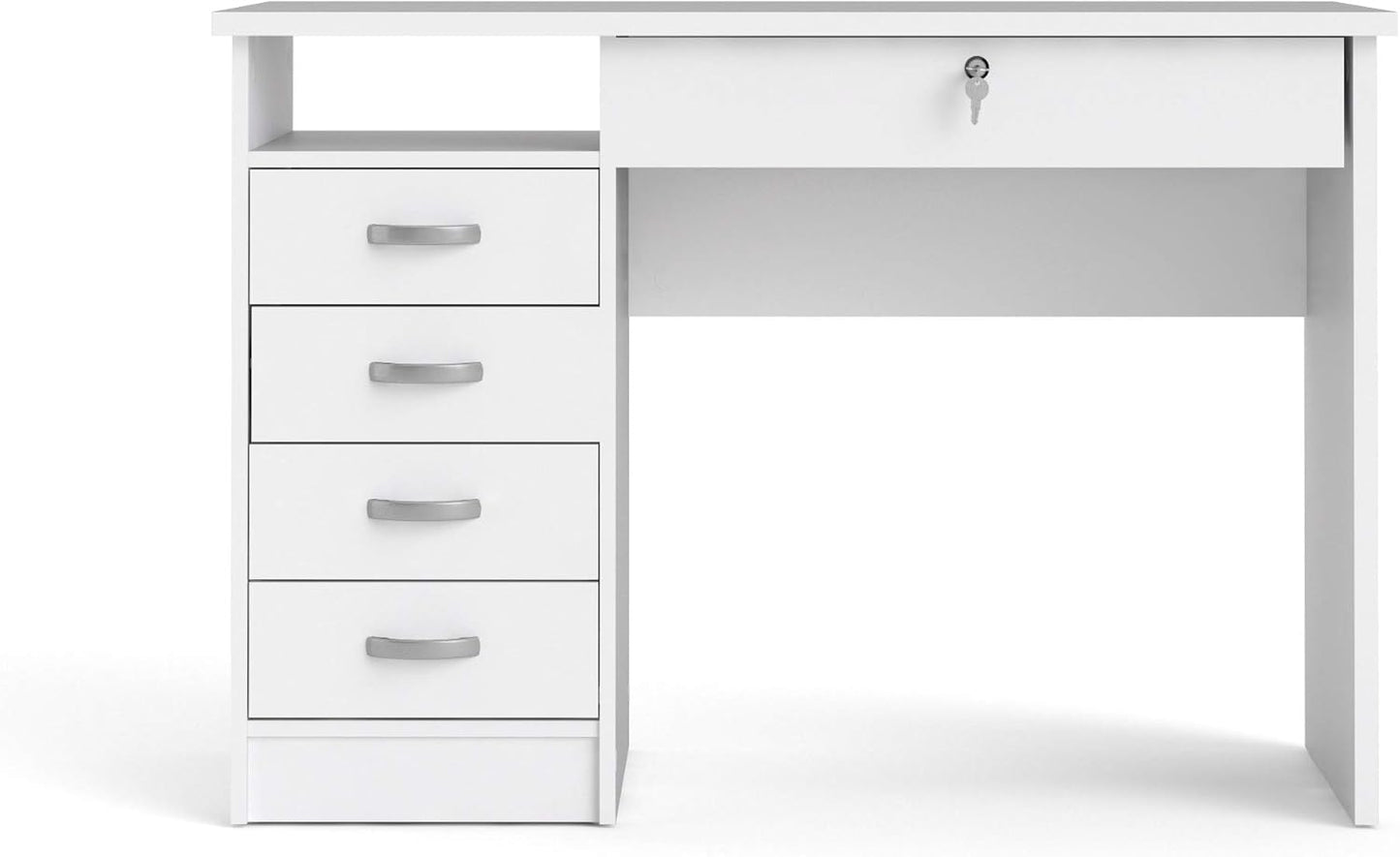 Tvilum Desk with 5 Drawers, White