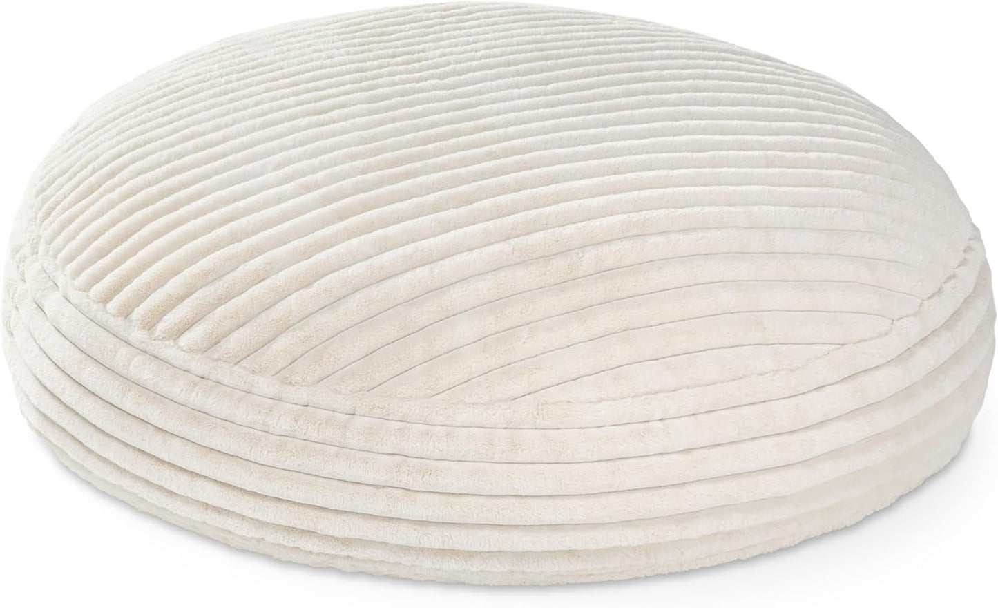 Jaxx 6 Foot Cocoon - 2-in-1 Convertible Bean Bag Bed & Large Bean Bag Chair for Adults, Premium Luxe Faux Fur - Mondo Ivory