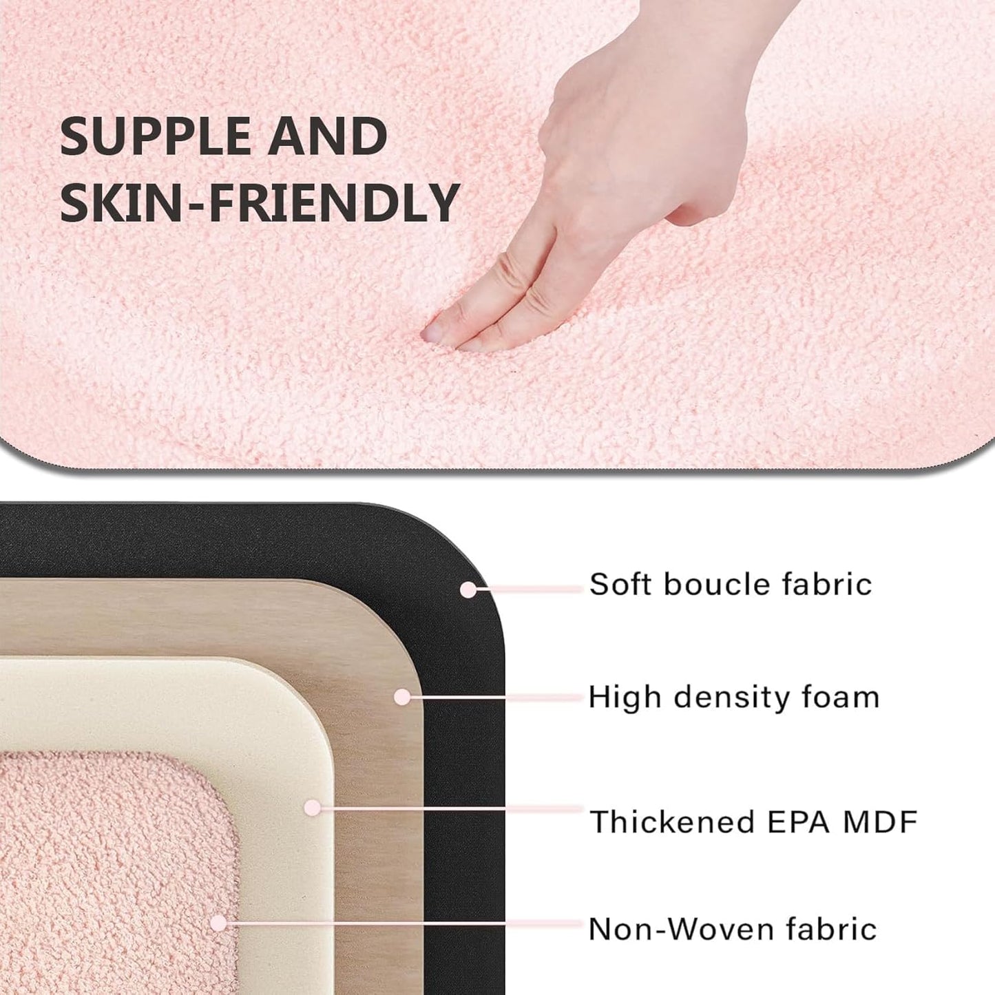 30.1" Storage Ottoman Bench - Foldable Foot Rest Stool Bedroom Bench for Living Room, Entryway-Pink