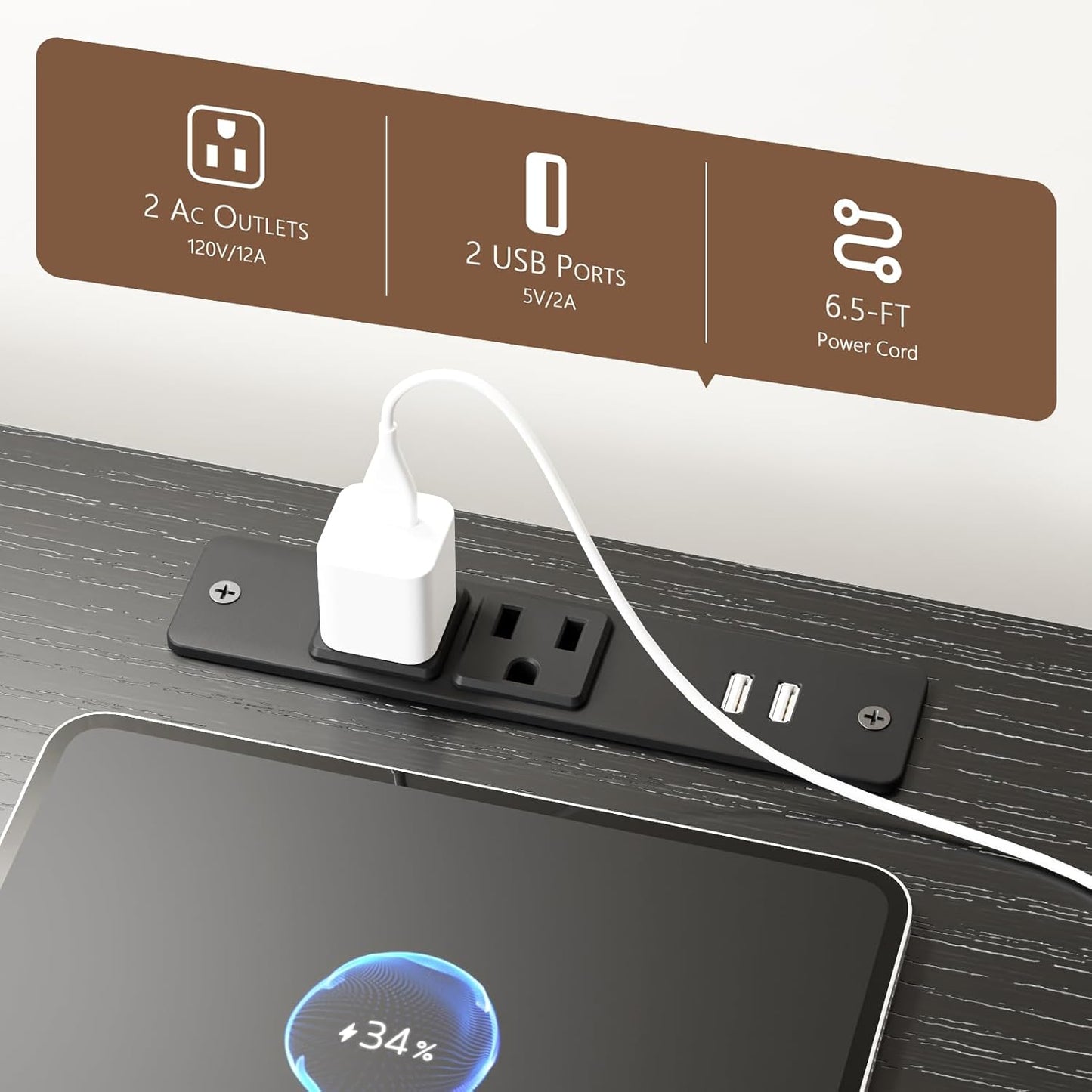 Furnulem 9 Drawer Dresser, 63” Long TV Stand for Bedroom, Entertainment Center with Power Outlet & LED Light for 65"-75" TV, Black Dresser with Fabric Storage Drawers for Closet