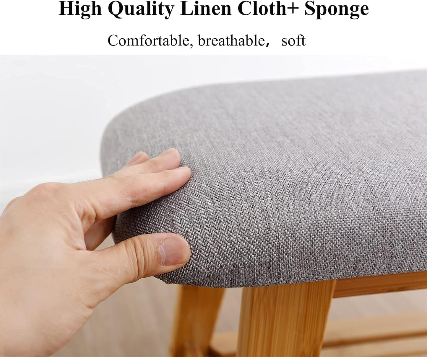 Bamboo Shoe Bench, Entryway Bench, 2 Tier Shoe Rack Bench (Nature,35.4'')