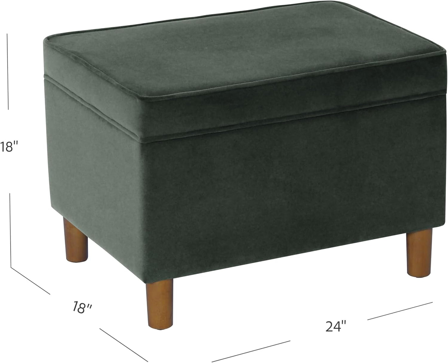 Home Decor | Dinah Collection Modern Storage Ottoman | Ottoman with Storage for Living Room & Bedroom(Loden Green Velvet)