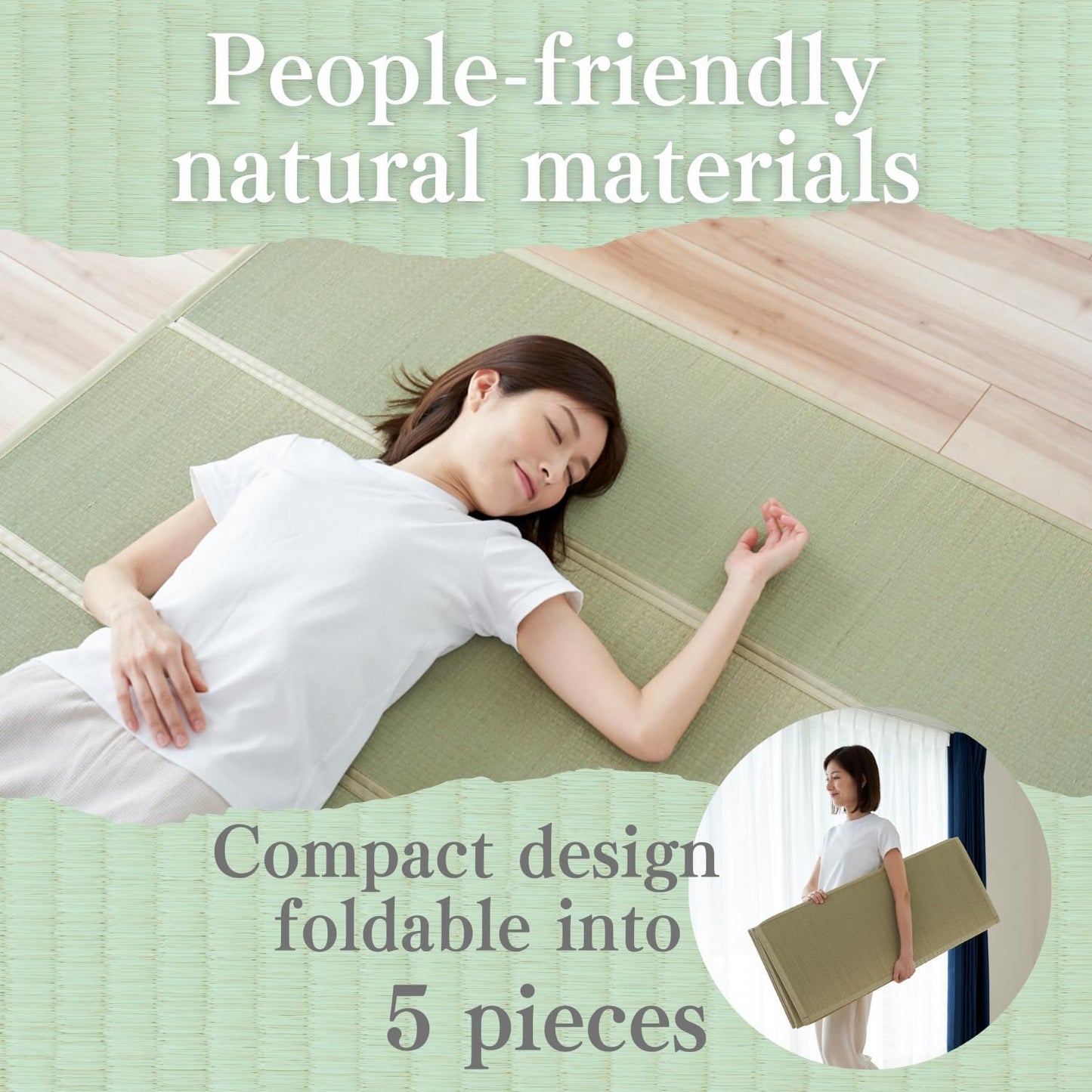 BJDesign Japanese Tatami Mat (Igusa Mattress), Foldable, Rush Grass, Floor Sleeping Japanese Futon Mattress Meditation Yoga Zen (Full XL)