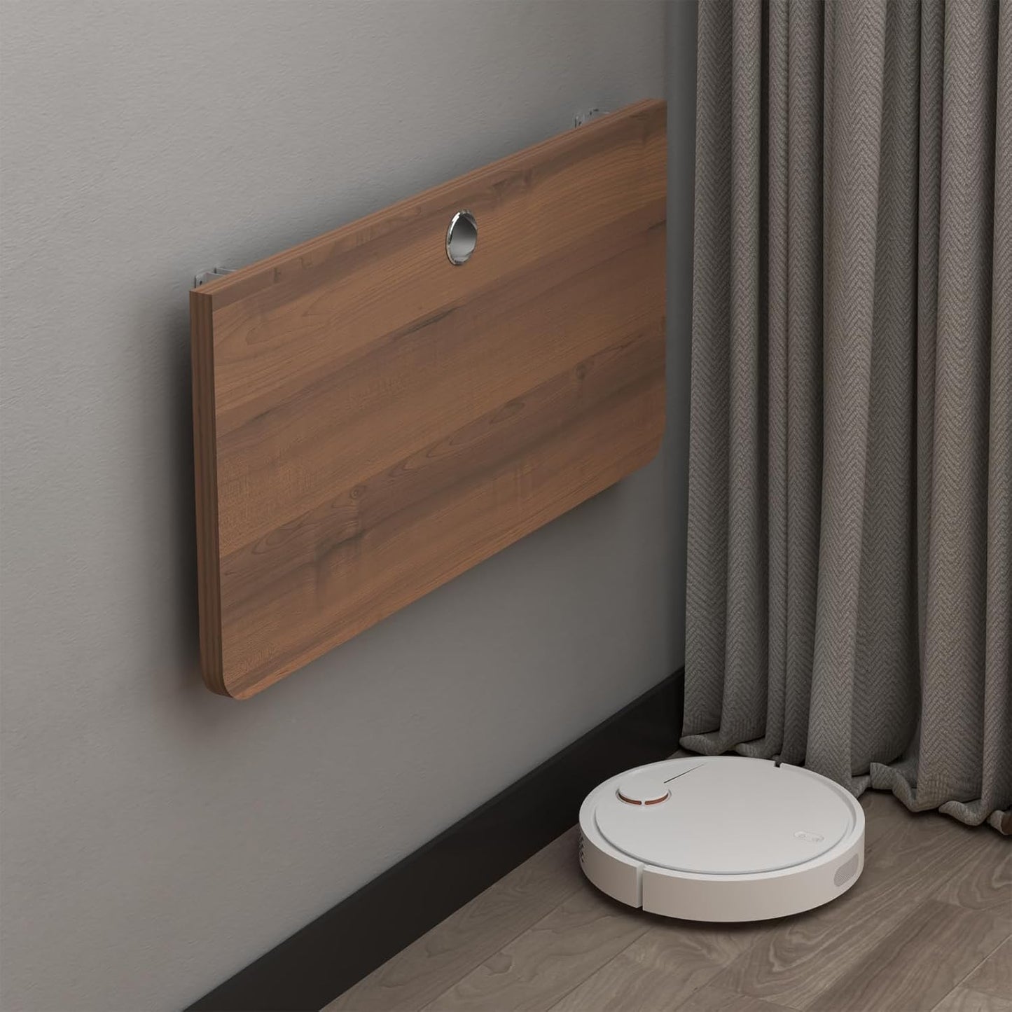 Pmnianhua 31'' Wall Mounted Drop Leaf Table, Folding Table, Fold Down Wall Desk, Floating Desk for Home Office, Small Space (Walnut)