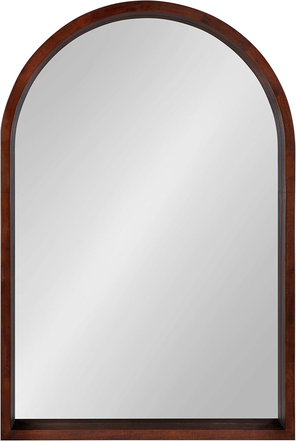 Kate and Laurel Hutton MidCentury Modern Farmhouse Arch Mirror, 24" x 36", Walnut Brown Finish