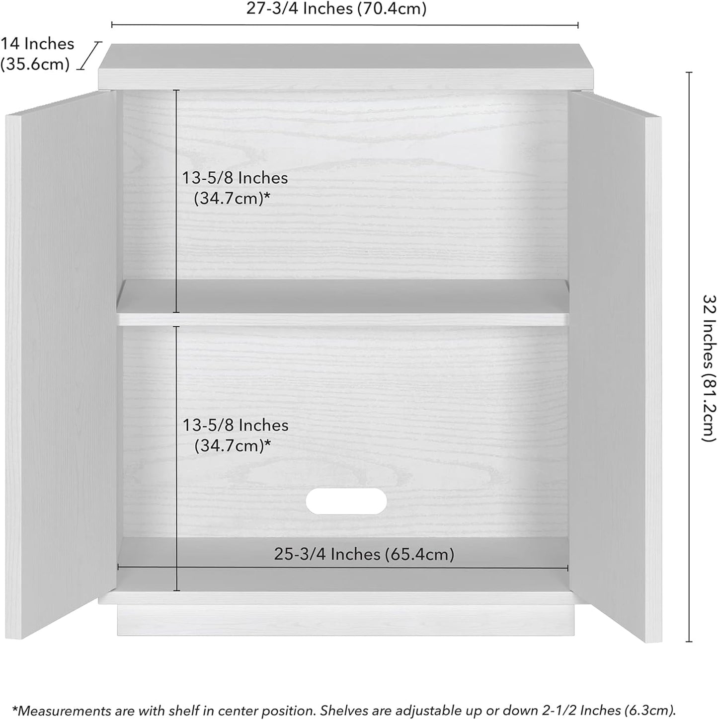 Henn&Hart Alston Accent Cabinet, 28" Wide, White