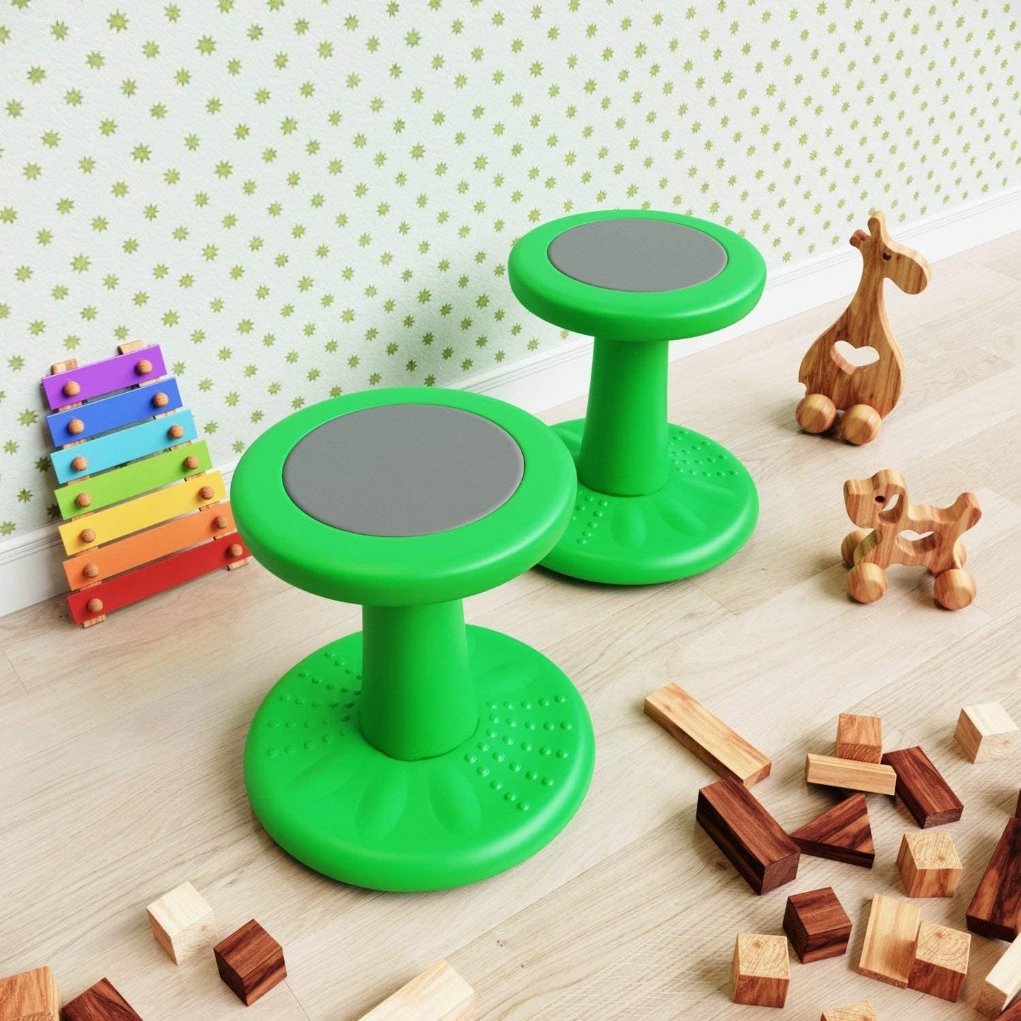 Active Chair 14" High Wobble Kids Chair for Toddlers, Pre-Schoolers, Age 3-7y, K and Grades 1-2, Flexible Classroom Seating, ADD/ADHD, Posture