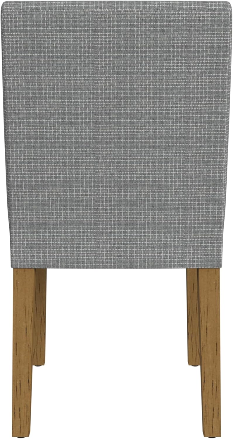 HomePop Home Decor |Classic Upholstered Parsons Dining Chairs |Decorative Home Furniture, Mini Gray Grid Pattern (Single Pack)