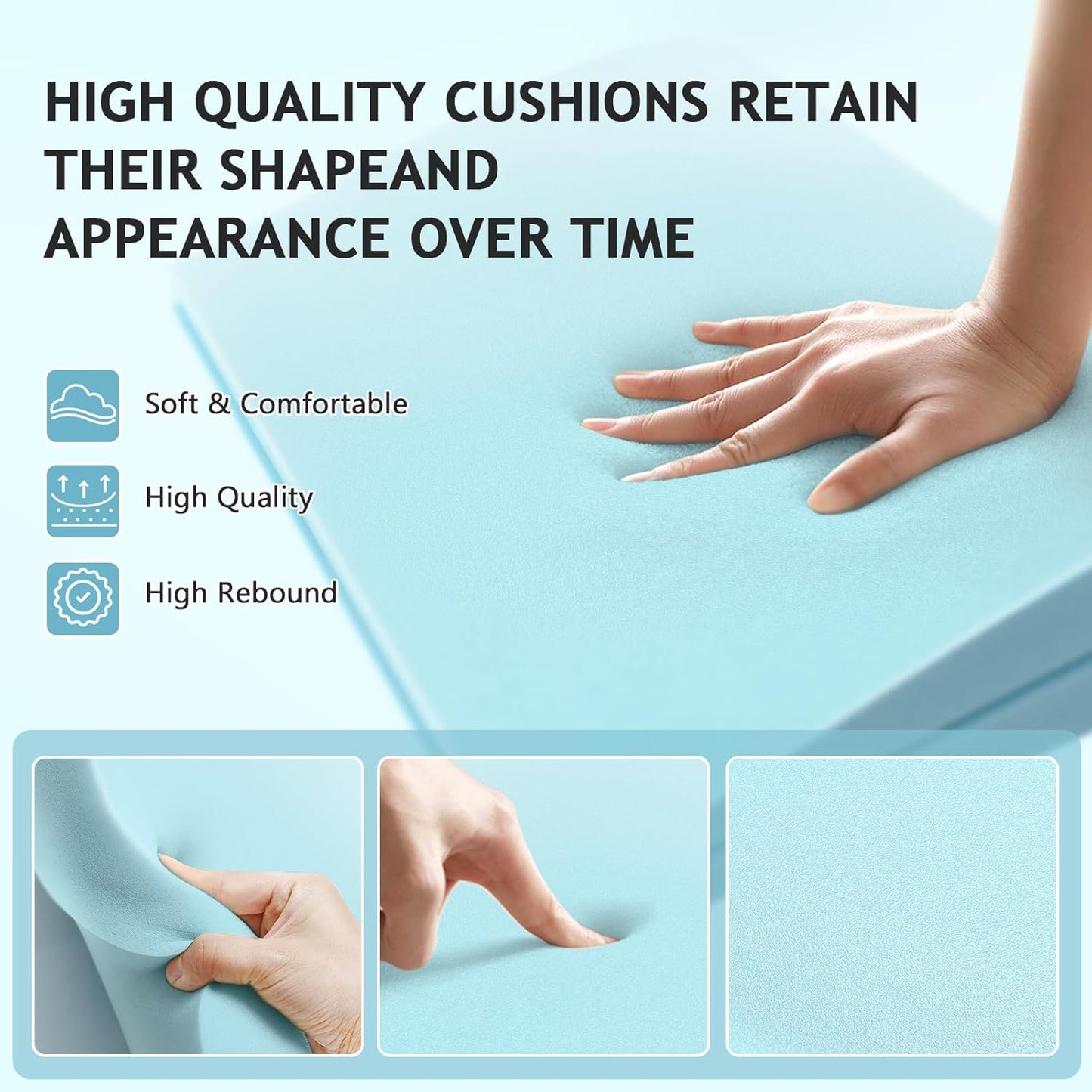 Couch Cushion Support for Sagging Seat Sofa Couch Supports for Sagging Cushions Curved 40D High Density Foam Blue Pack of 3