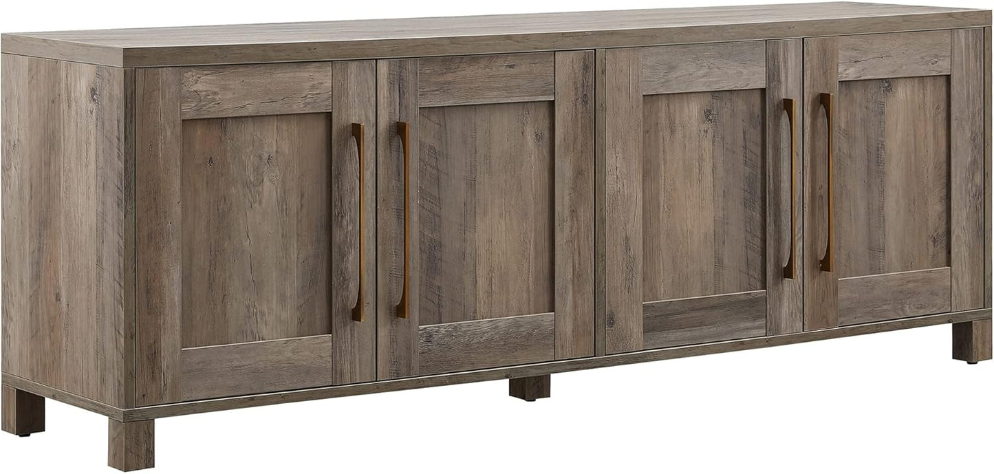Henn&Hart Rectangular TV Stand for TV's up to 80" in Gray Oak, TV Stands for the Living Room