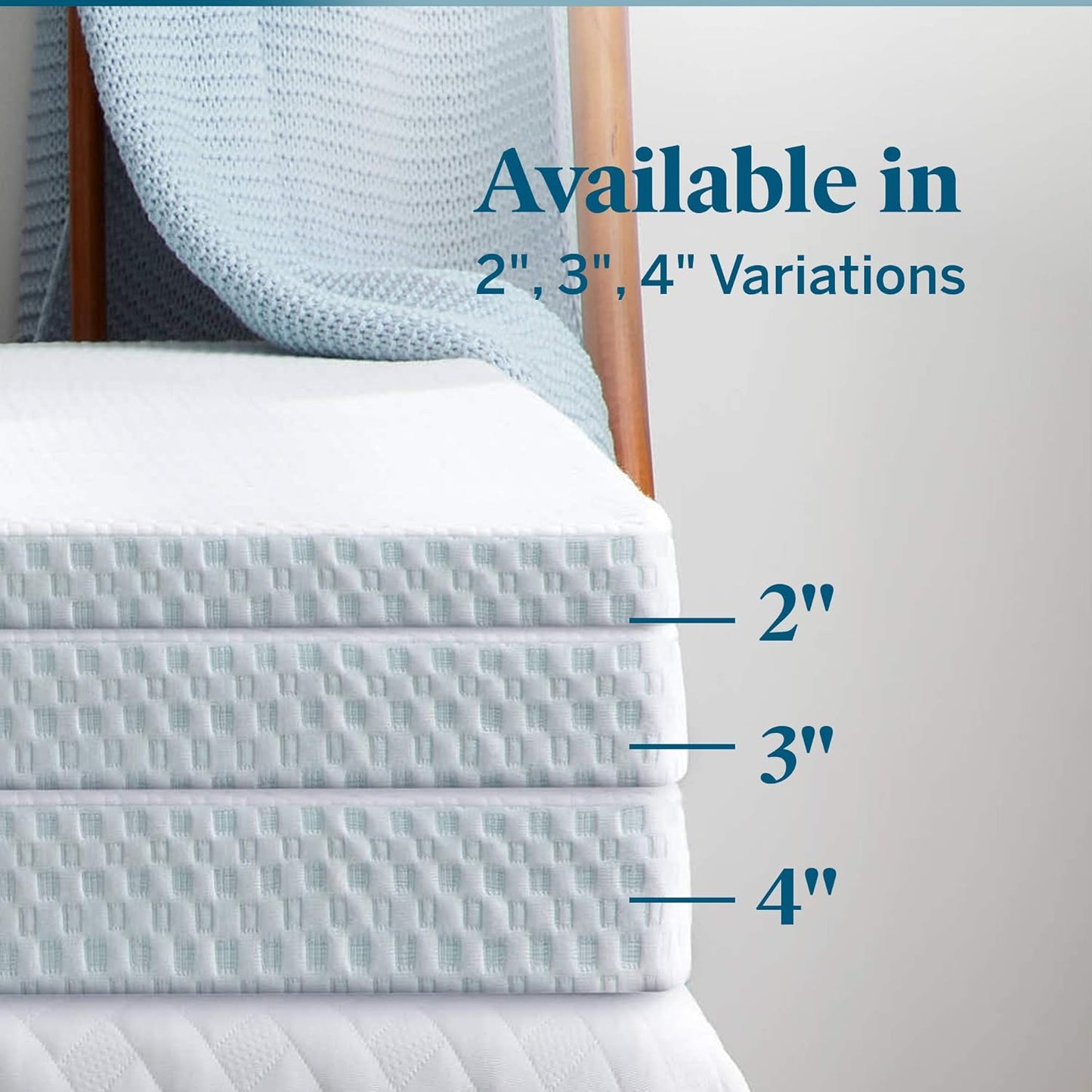 LUCID 2 Inch Traditional Foam Topper and LUCID Zippered Enclosure Mattress Topper Cover, Full