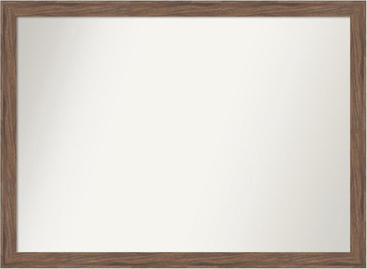 Amanti Art Brown Bathroom Mirror for Over Sink, 30x41 Pia Medium Brown Narrow Rectangle Vanity Mirror, X-Large Casual Frame, Hangs Horizonally and Vertically, Bathroom Wall Decor, Non-Beveled Edge