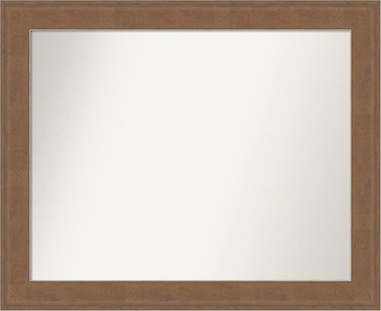 Amanti Art Grey Bathroom Mirror for Over Sink, 27x33 Alta Brown Grey Rectangle Vanity Mirror, Large Country Rustic Frame, Hangs Horizonally and Vertically, Bathroom Wall Decor, Non-Beveled Edge