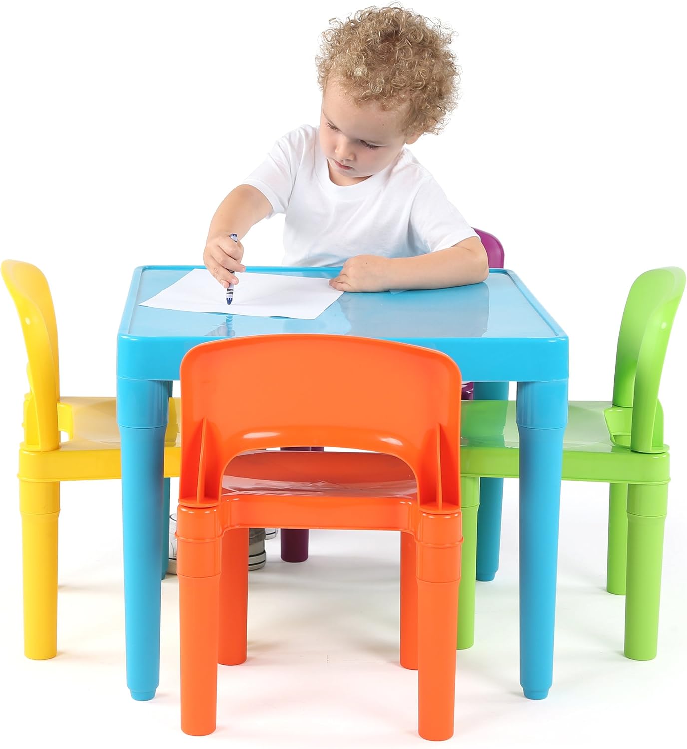 Humble Crew Tot Tutors Plastic Table and 4 Chairs Set - Aqua Blue