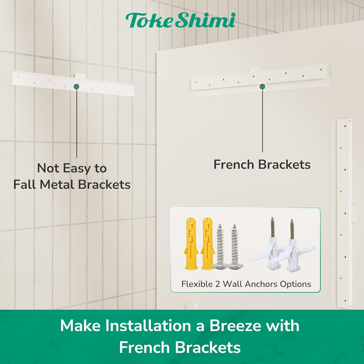 TokeShimi 55x36 Rectangle Bathroom Vanity Mirror Beveled, Tempered Frameless Wall Mirror with 1" Beveled Edge, Shatterproof Farmhouse Mirror Wall Mounted for Living Room, Entryway, Restroom