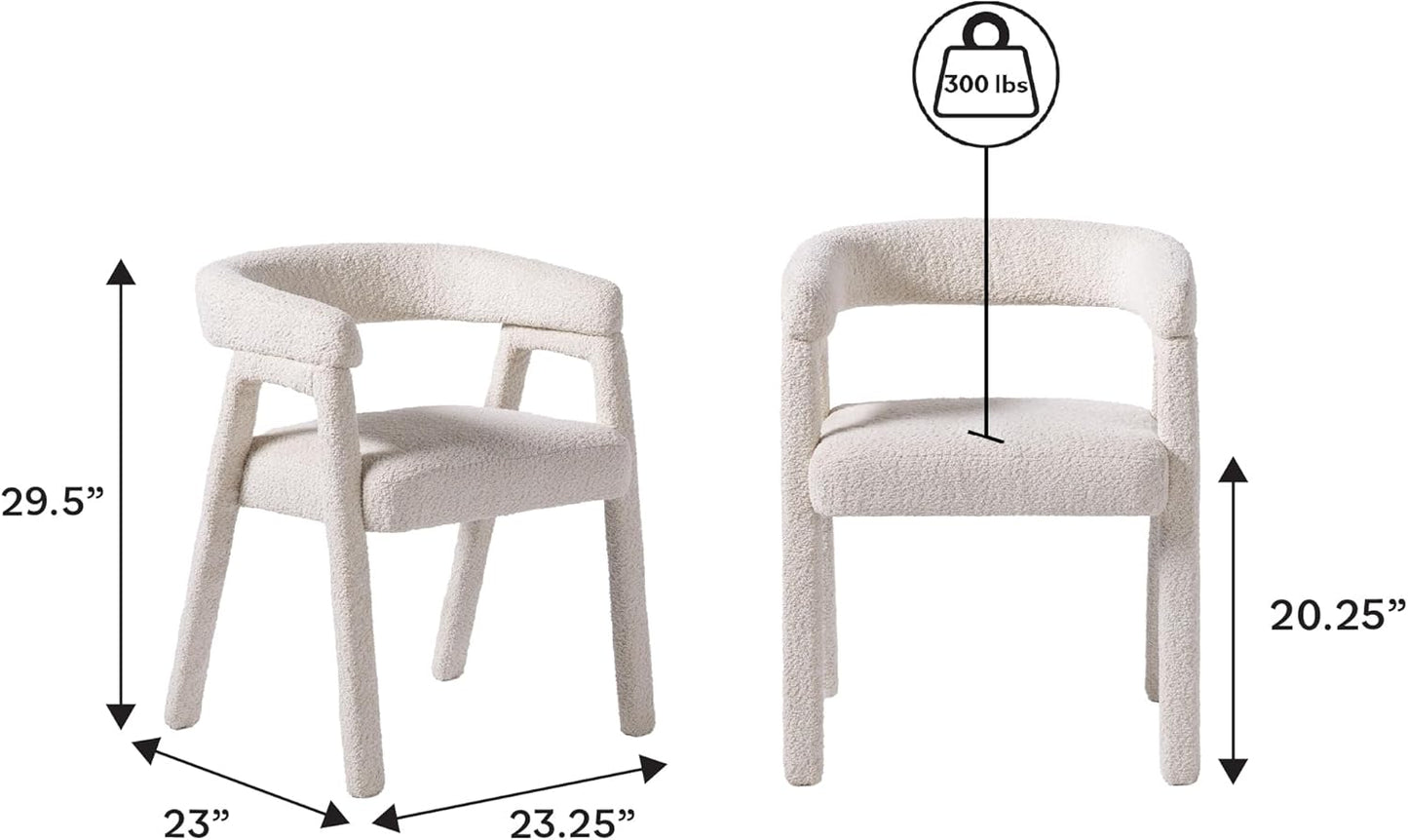 Walker Edison Ezra Modern Solid Wood Rounded Back Dining Chair - Natural (Set of 2)