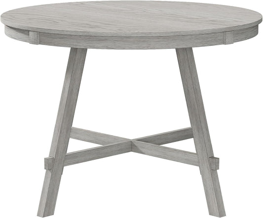 Round Solid Wood Dining Table, Part of Dining Table Set, Mix and Match Table, Chair Sold Separately for Dining Room, Kitchen, Grey