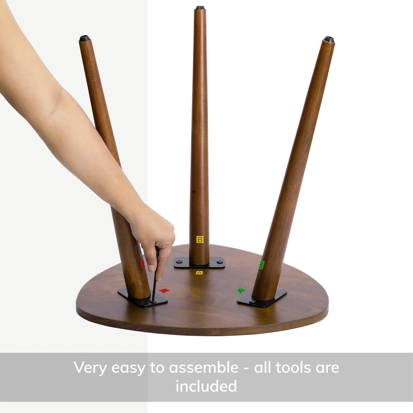 MH London Bond Wooden Triangle End Table - Exclusively Designed Modern Small Side Table. Hand Crafted - Wooden Side Table - Contemporary Design for Small End Tables for Bedroom and Living Room