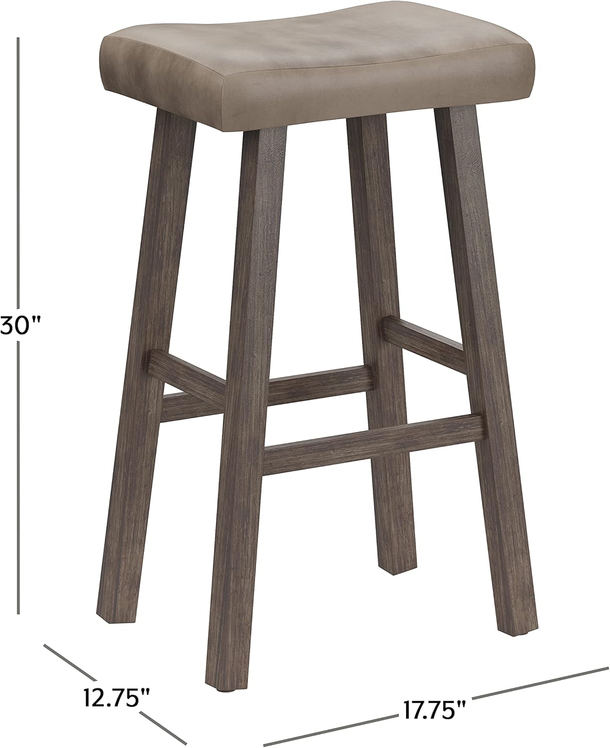 Hillsdale Furniture Saddle Backless, Rustic Gray Bar Stool