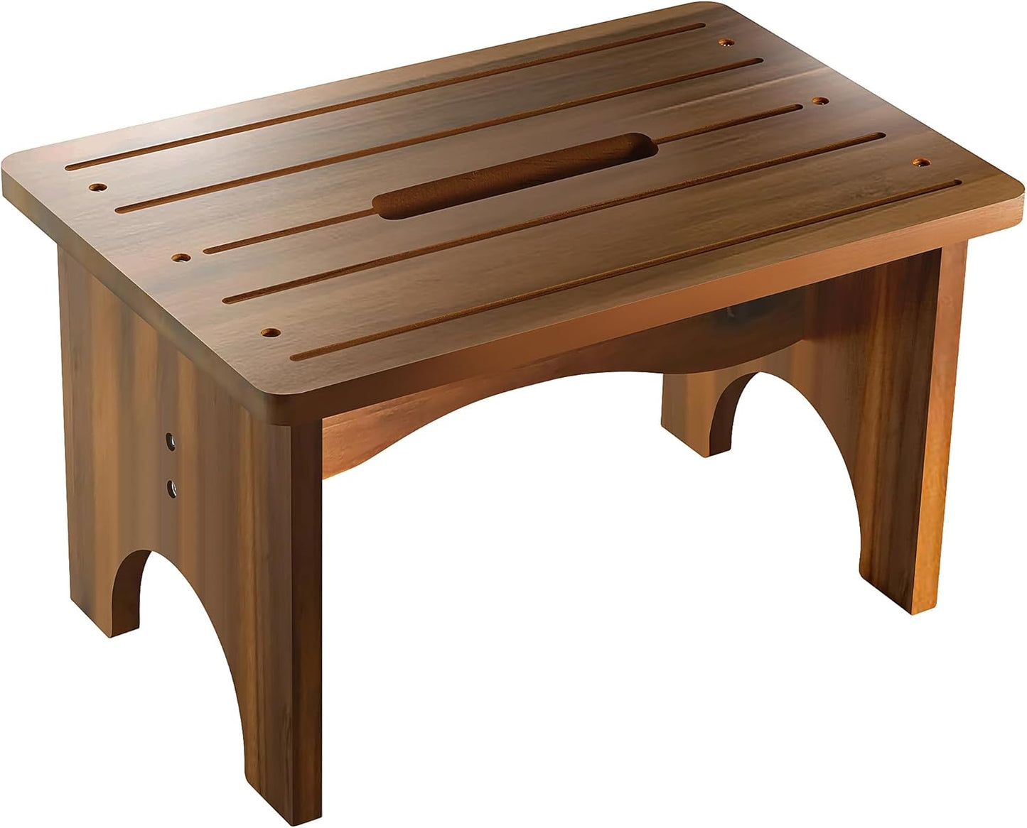 Wooden Step Stool for Adults, 9" Portable Wood Step Stool for Kids, Heavy Duty One Step Bedside Stool with 550 Lbs Load Capacity, Non-Slip White Foot Stool for Kitchen Bathroom Bedroom