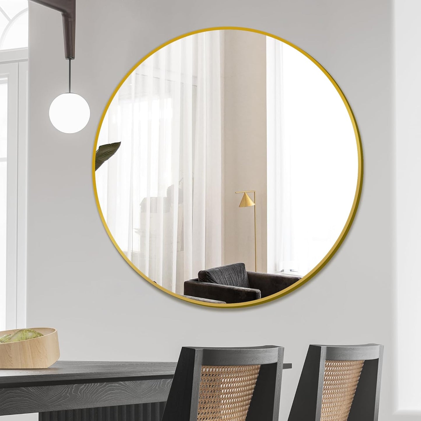Bathroom Mirrors for Wall,Gold Frame Mirror,30'' Round Circle Mirror for Entryway Bedroom Vanity(30'',Gold)