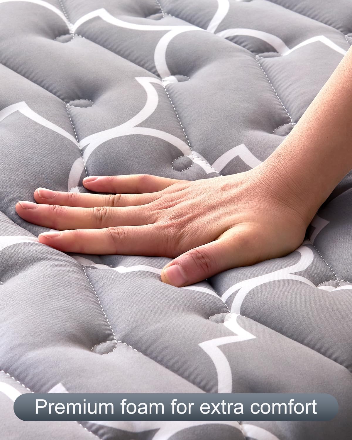 6th Generation Japanese Floor Futon Mattress - Extra-Thick 9-Layer Modern Futon with 100% High-Density Foam, Portable Floor Mattress Sleeping Pad for Adults, Guest Room, Dormitory, Full Size (54"X80")