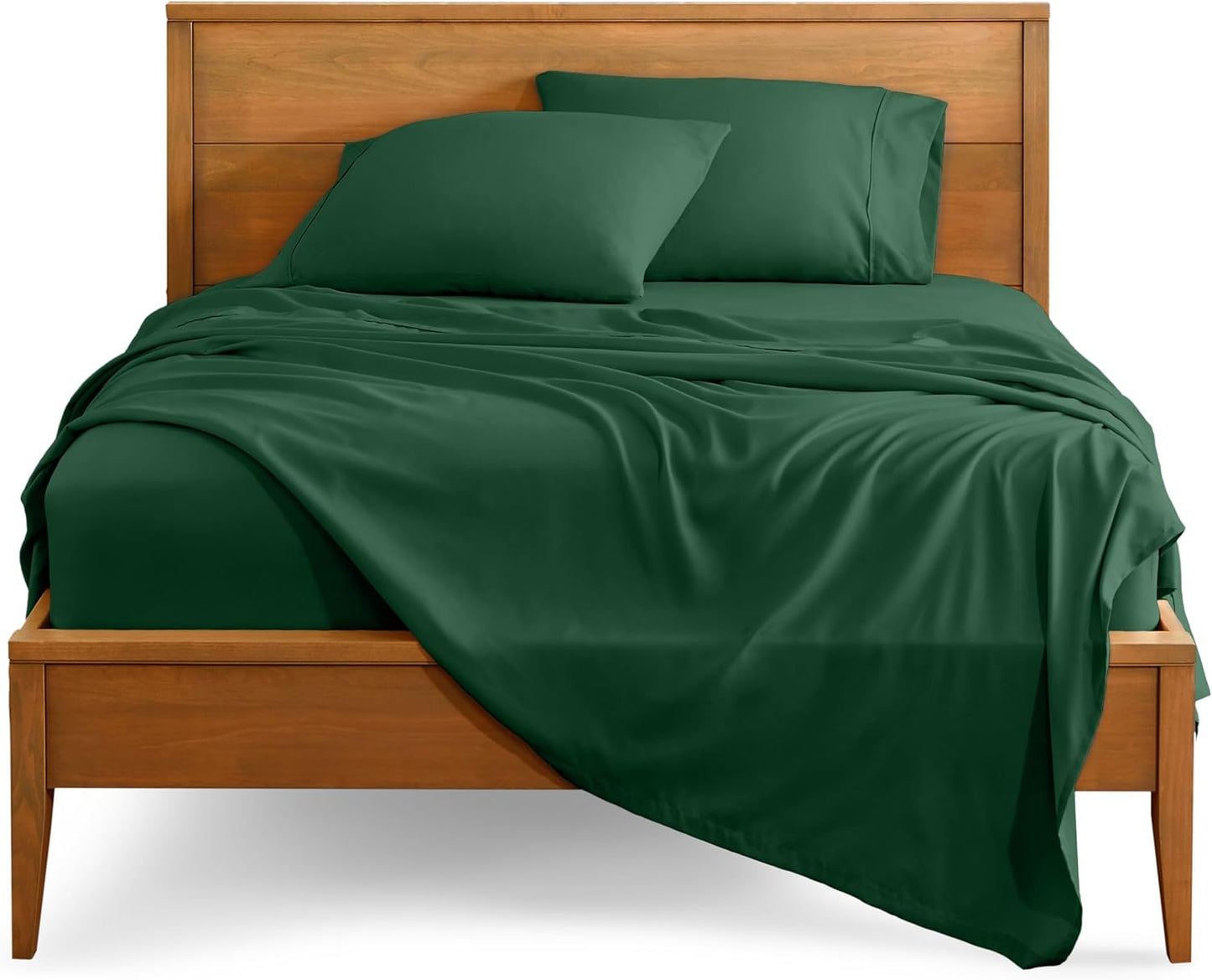 Bare Home California King Sheet Set - 1800 Ultra-Soft Microfiber Cal King Bed Sheets - Double Brushed - Deep Pockets - Easy Fit - 4 Piece Set - Bed Sheets (California King, Forest Green)