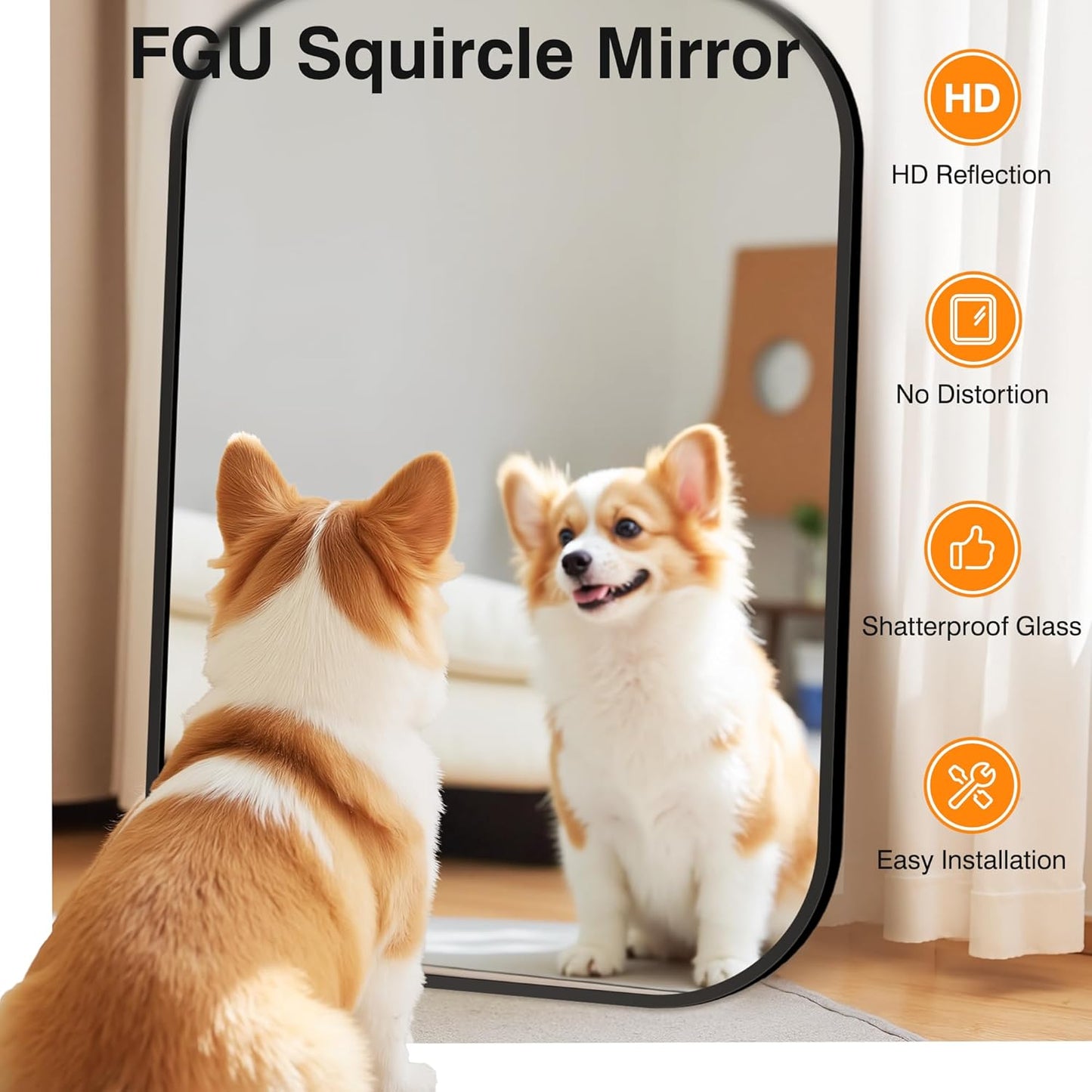 Bathroom Mirrors for Over Sink, 28x40 Black Vanity Mirror for Bathroom Sink, HD Shatterproof Squircle Wall Mirror for Bathroom Washroom Lavatory Restroom Metal Frame