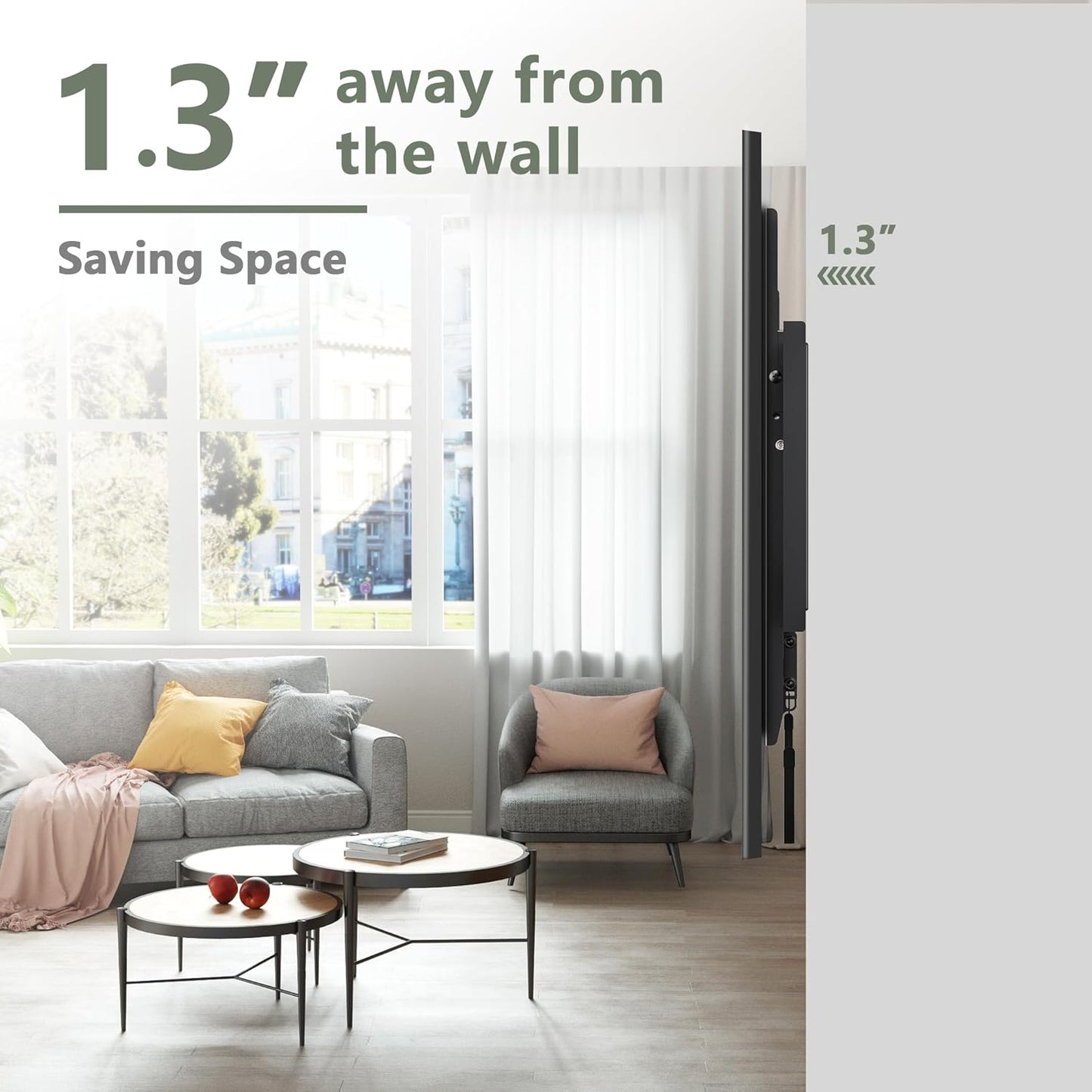 UL Listed Fixed TV Wall Mount for 37-82 Inch Screens, Low Profile TV Mount Fits 16", 18", 24" Studs, Wall Mount Bracket with Quick Release Lock, Max VESA 600x400mm, Holds up to 132 lbs by USX STAR