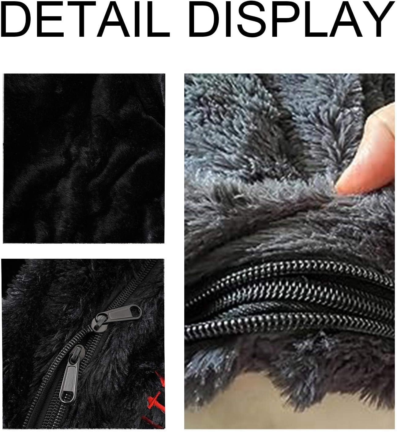 Bean Bag Chair for Adults Kids Without Filling Comfy Fluffy Giant Round Beanbag Lazy Sofa Cover with Words Embroidered for Reading Chair Floor Chair, 5FT, Black