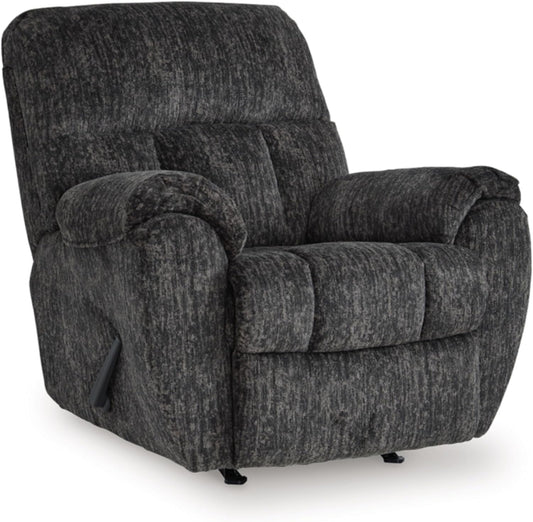 Signature Design by Ashley Rampant Casual Manual Rocker Recliner with Pillow-Top Arms, Gray