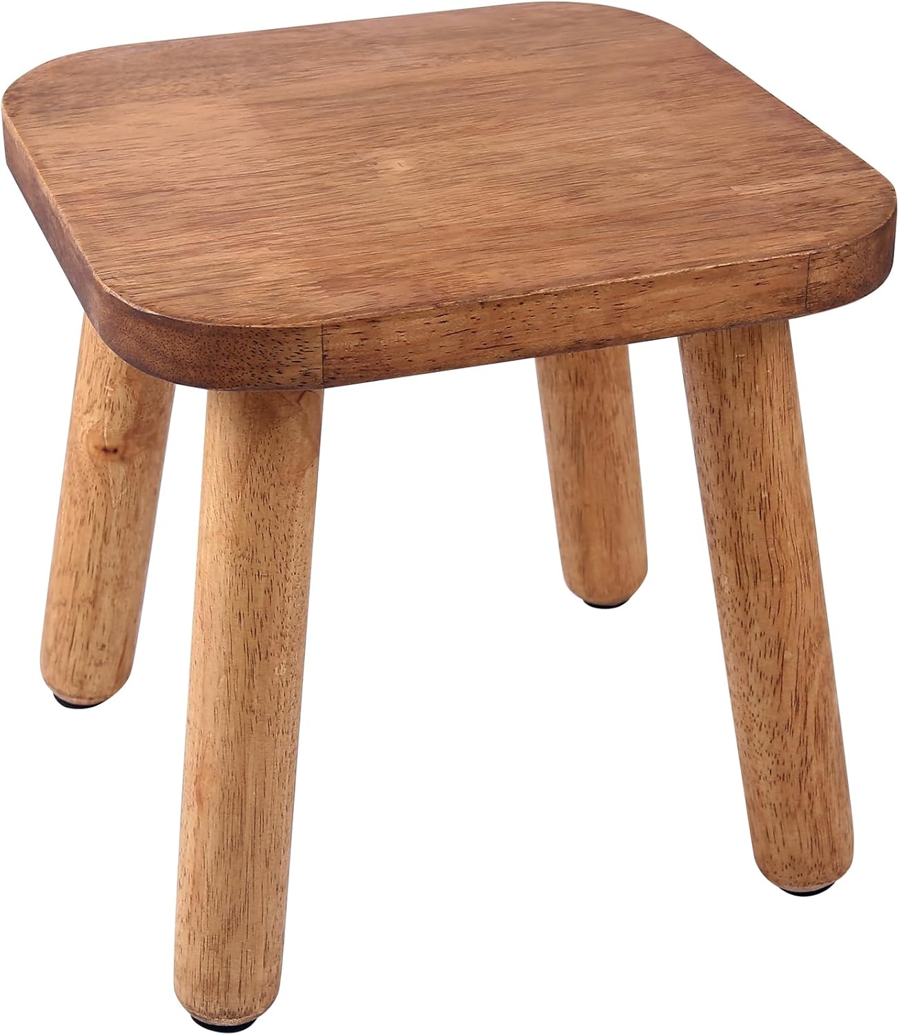 9.3 Inch Wooden Step Stool for Adults and Toddlers, Portable & Sturdy, Plant Stool with Four Detachable and Assembled Legs for Playroom, Kitchen, Bedroom, Bathtub-Walnut