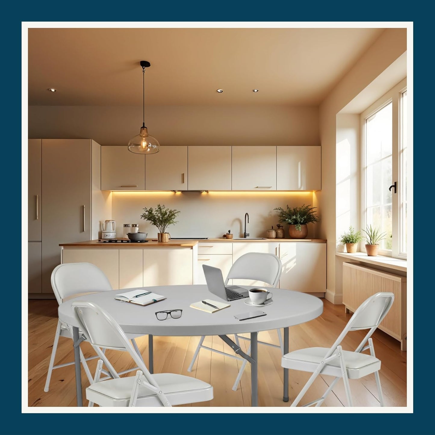 OEF Furnishings OEF950 Series Vinyl Padded Steel Folding Chairs (4-Pack, Gray)