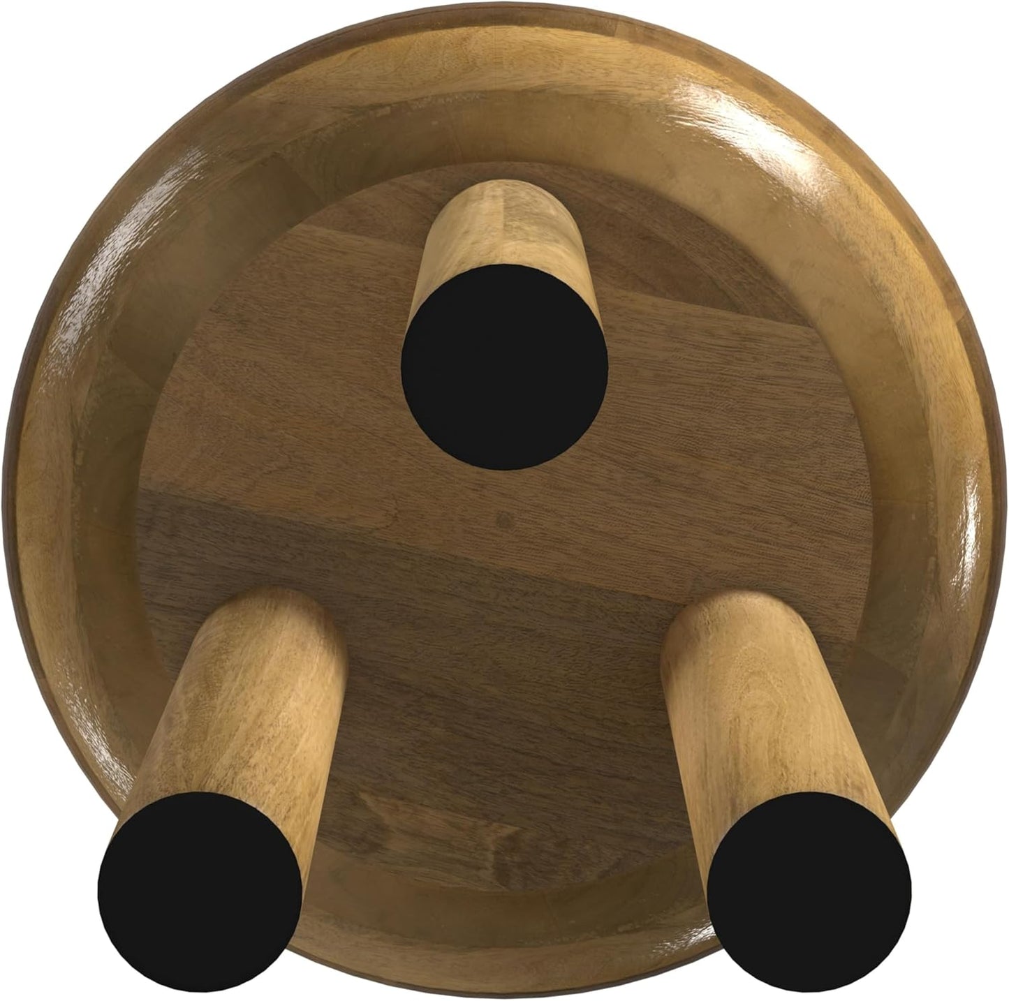 Natural Mango Wood 3-Leg End/Side Round Table