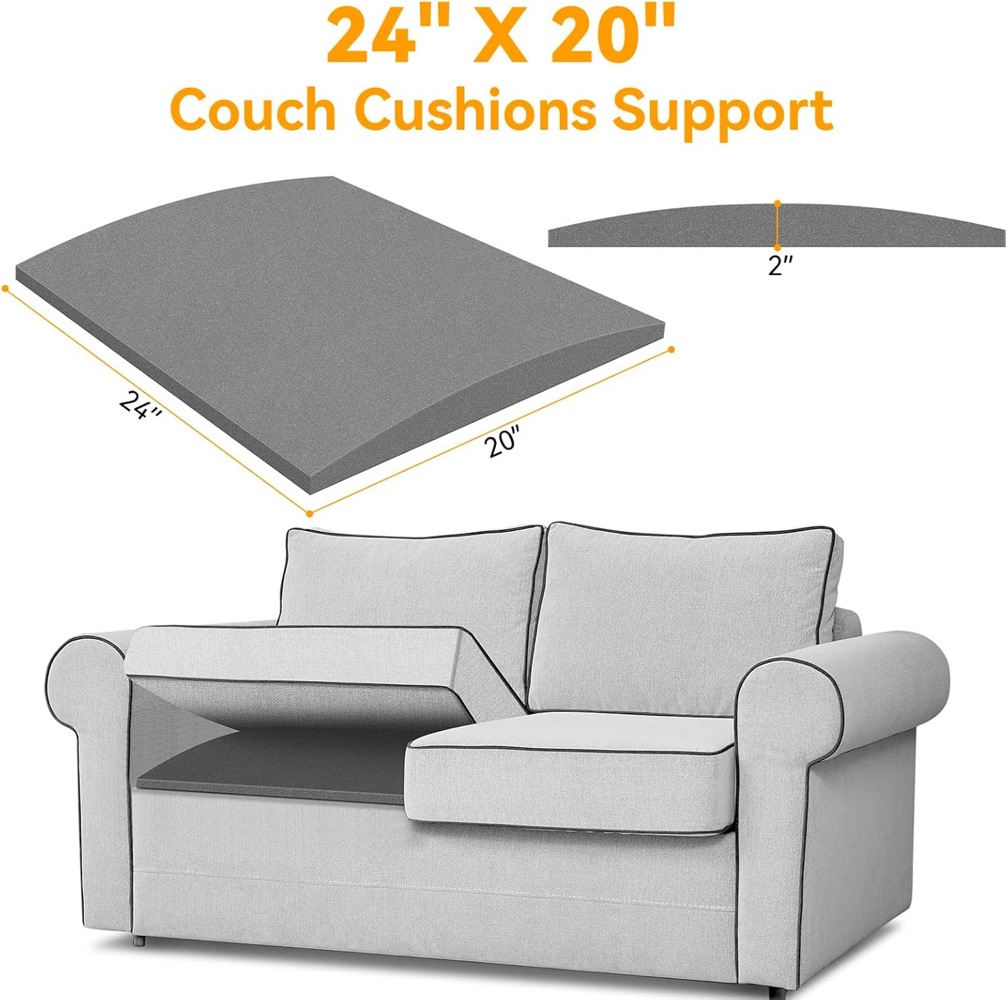 Couch Supports for Sagging Cushions Couch Supporter for Under The Cushions High Density Foam 24 “X 20” Furniture Seat Sagging Repair Set of 3