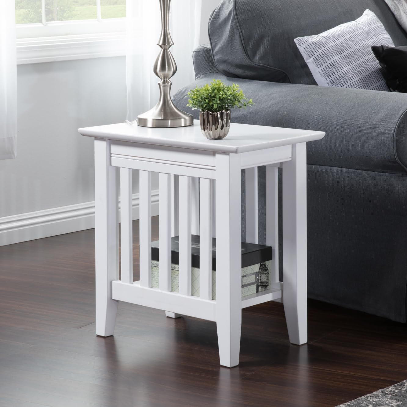 AFI Mission Chair Side Table in White
