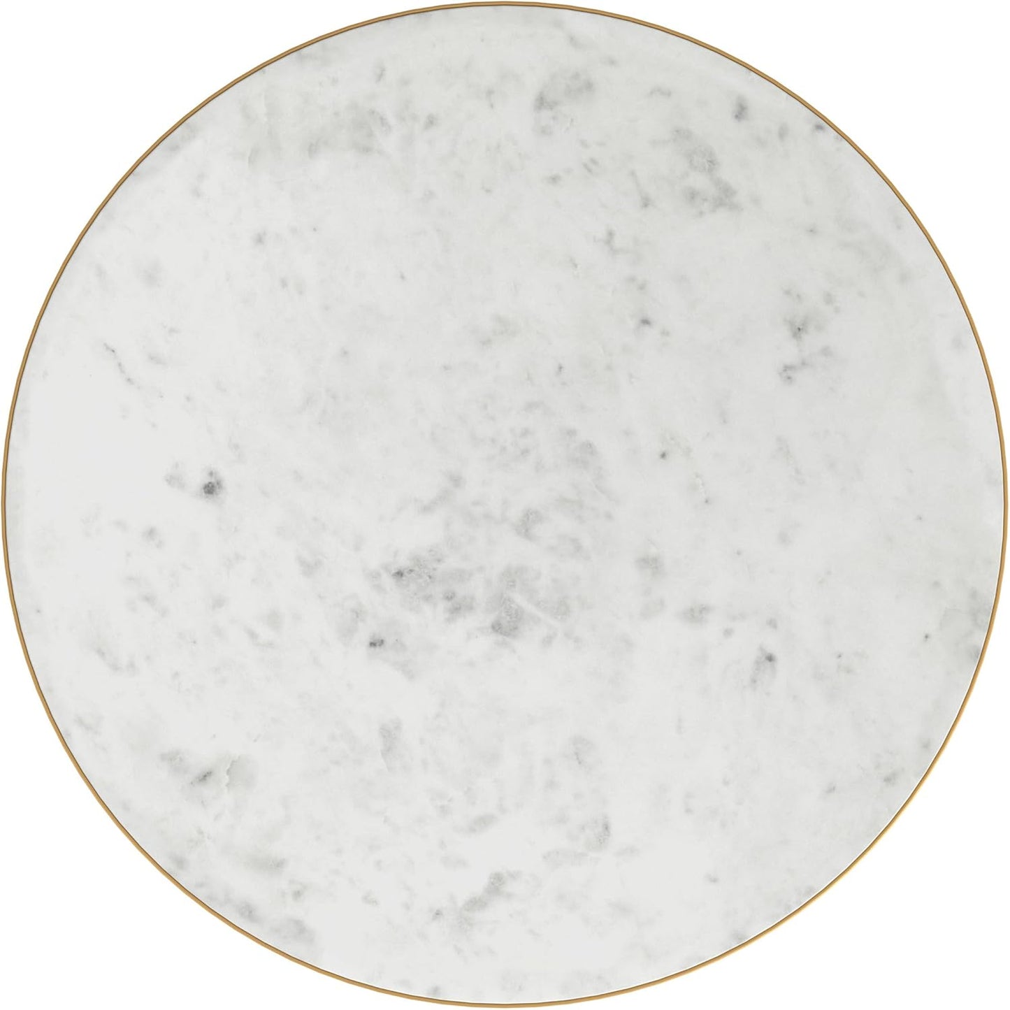 HomePop Marble Top End/Side Round Table with Gold Base