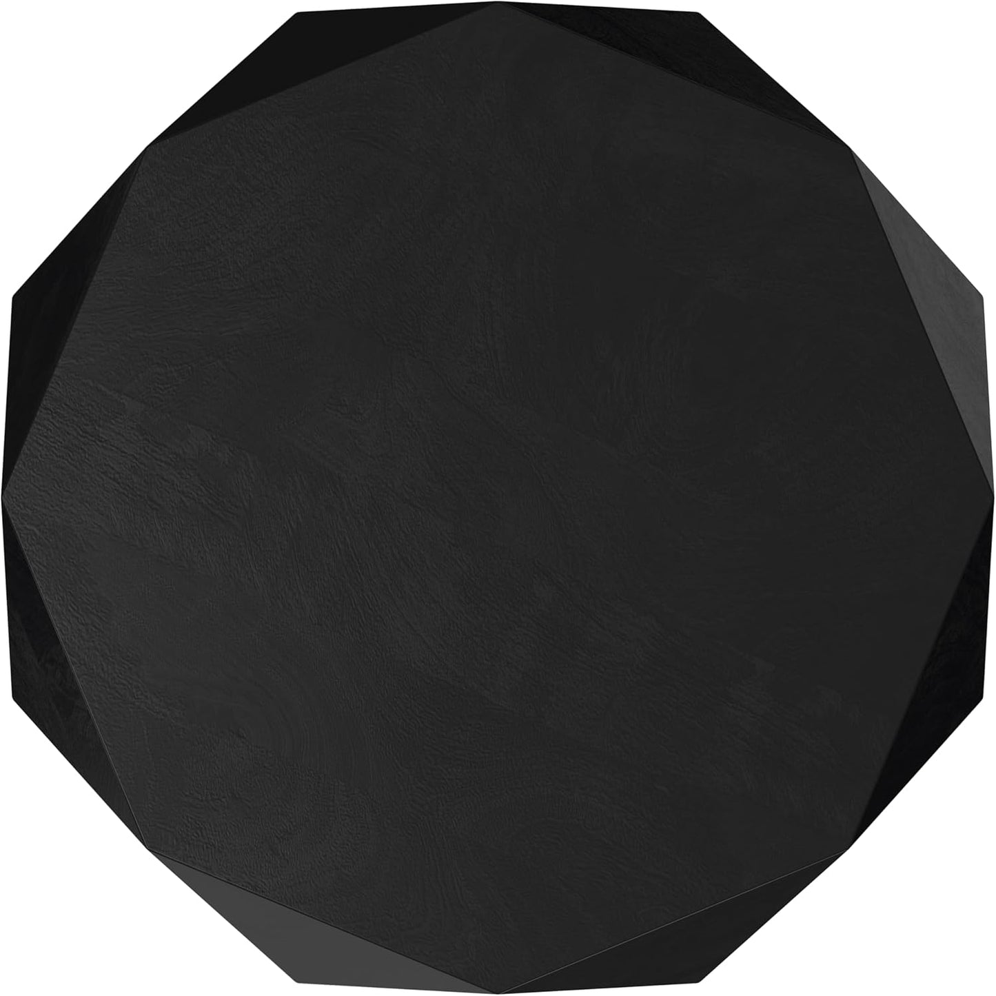 SIMPLIHOME Zayn Coffee Table - 35 inch Wide Solid Acacia Wood Geometric Drum Cocktail Table in Black, Modern Living Room Table with Octogon-Shaped Tabletop and Faceted Design, Assembled