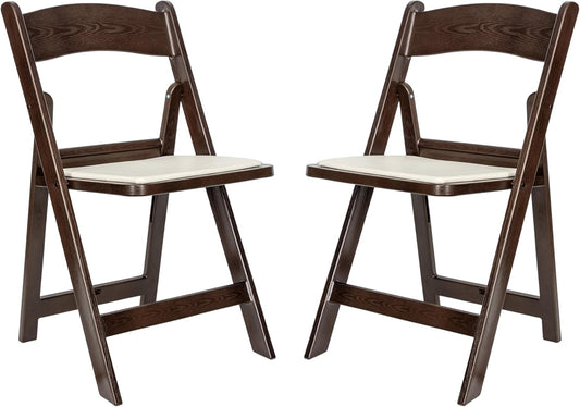 Flash Furniture Hercules Folding Resin– 2 Pack 800LB Weight Capacity Event Chair, Set of 2, Dark Brown