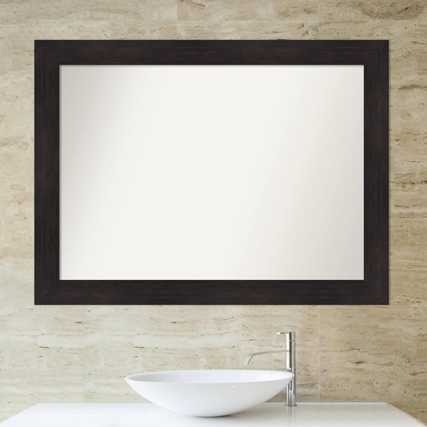 Amanti Art Silver Bathroom Mirror for Over Sink, 29x40 Florence Silver Rectangle Vanity Mirror, X-Large Casual Frame, Hangs Horizonally and Vertically, Bathroom Wall Decor, Non-Beveled Edge
