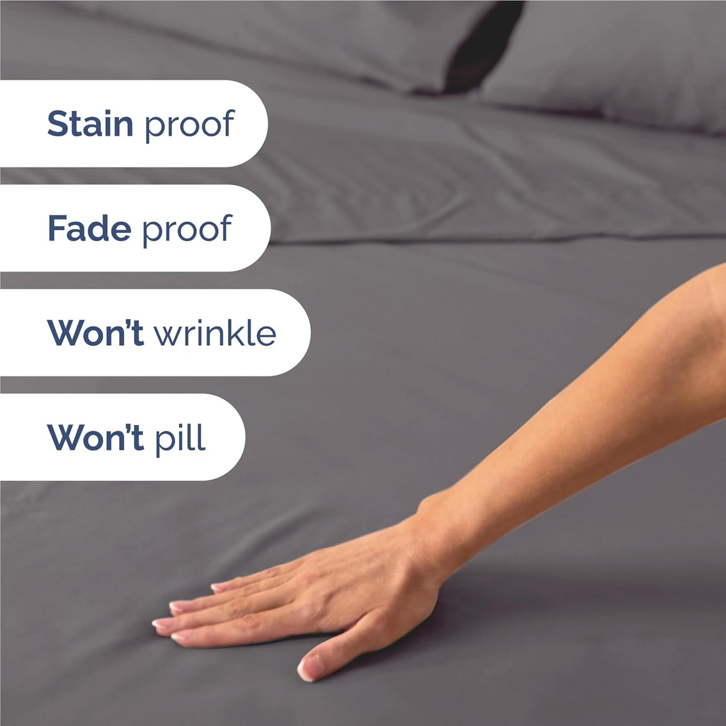 Twin XL Size 3 Piece Sheet Set - Comfy Breathable & Cooling Bed Sheets Set - Hotel Luxury Bedding for Women, Men, Kids, Teens, Boys & Girls - Deep Pockets, Soft, Wrinkle Free - Oeko-Tex - Dark Grey