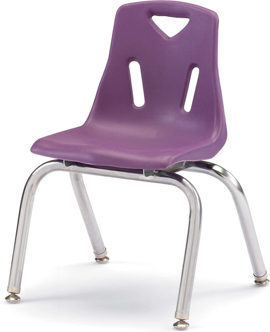 Jonti-Craft Berries 8144JC1004 Stacking Chair with Chrome-Plated Legs, 14" Height, Purple