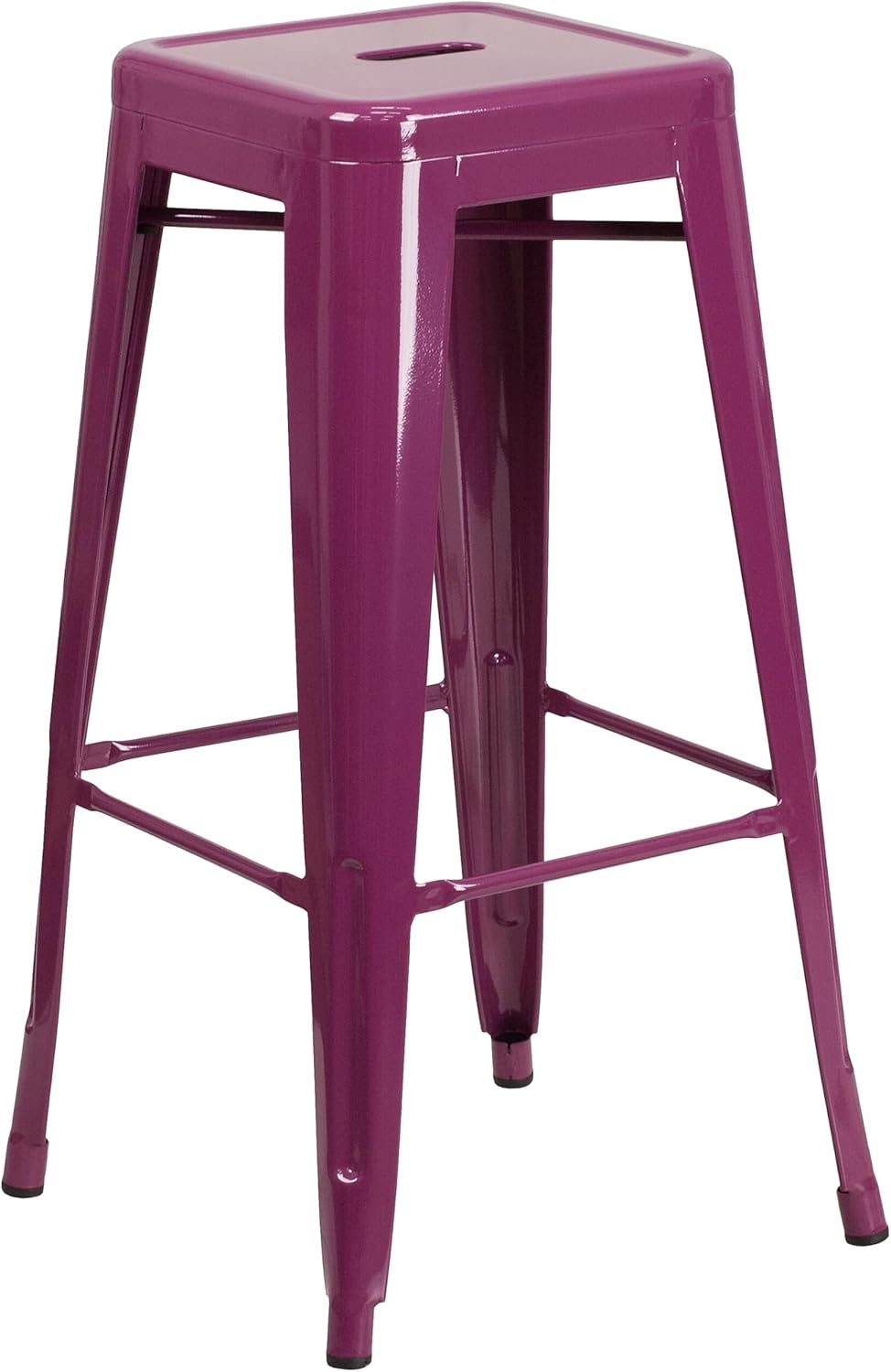 Flash Furniture Commercial Grade 30" High Backless Purple Indoor-Outdoor Barstool