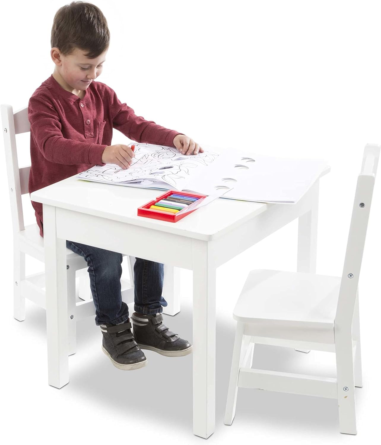 Melissa & Doug Wooden Table & Chairs - White
