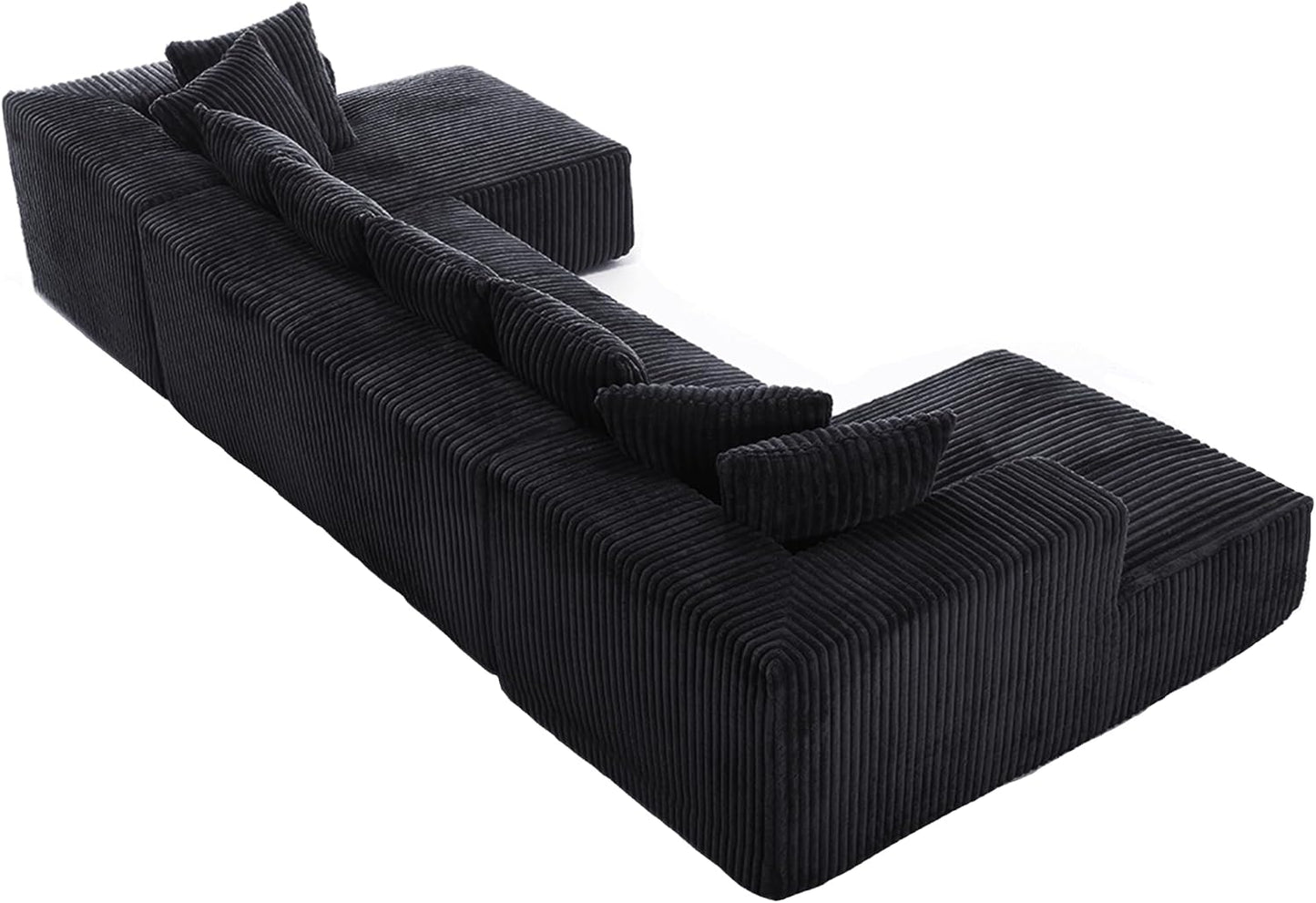 Free Combination Cloud Boneless Modular Sectional Sofa with Chaise Lounge,Modern Minimalist Upholstered Couches, Oversized U Shaped Lounge Sofa Couch w/ 8 Pillows