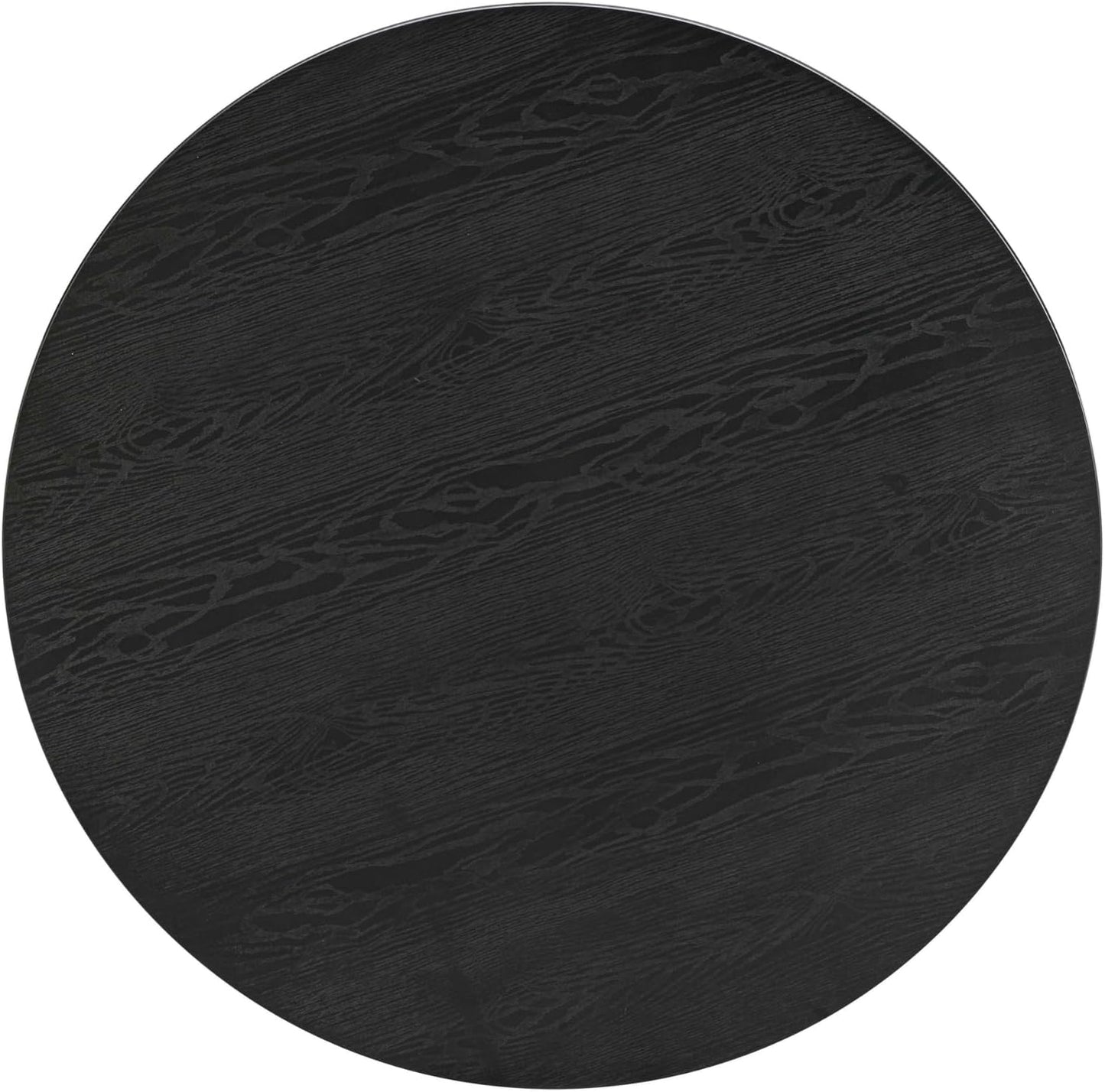 NTC 40 Inch Summit Modern Classic Tambour Wooden Round Coffee Table – Waterproof & Heat Resistant, Burnt Black