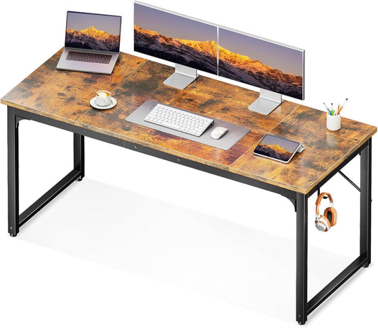 Coleshome 63 Inch Computer Desk, Modern Simple Style Desk for Home Office, Study Student Writing Desk, Vintage
