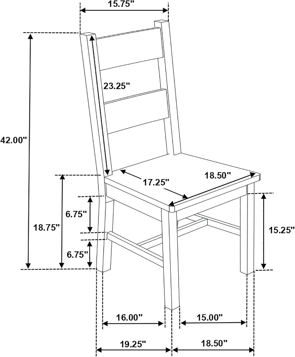 Coaster Home Furnishings - Coleman - Asian Hardwood - Dining Side Chairs with Ladder Back Design - Dining Room & Home Kitchen - Set of 2 - Rustic Golden Brown - 107042