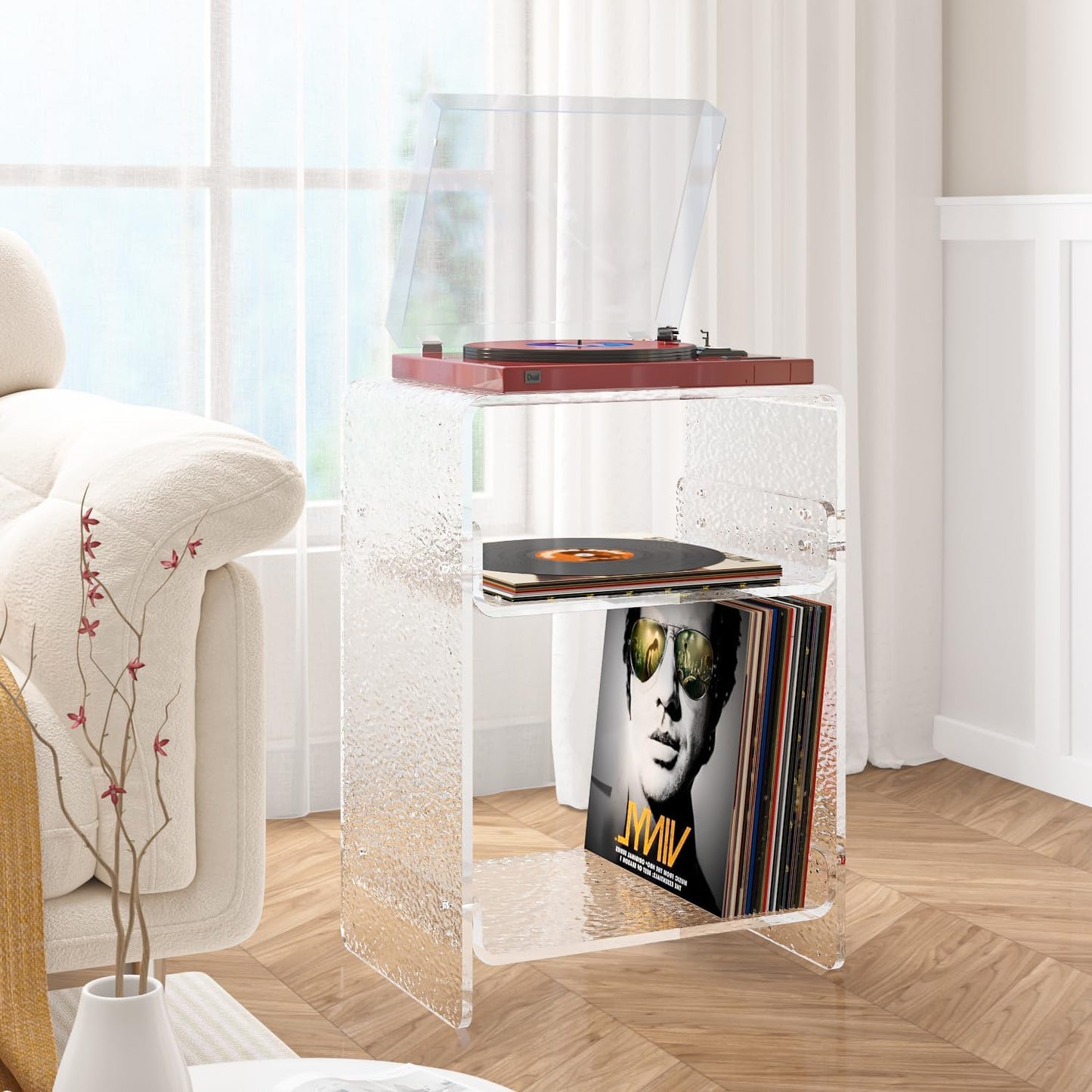 Clear Acrylic 3-Tier End Table/Nightstand – Sleek Bedside Storage with Durable Design, Perfect for Bedrooms, Living Rooms, or Modern Interiors – Ideal as a Bedside Table or Sofa Side Piece