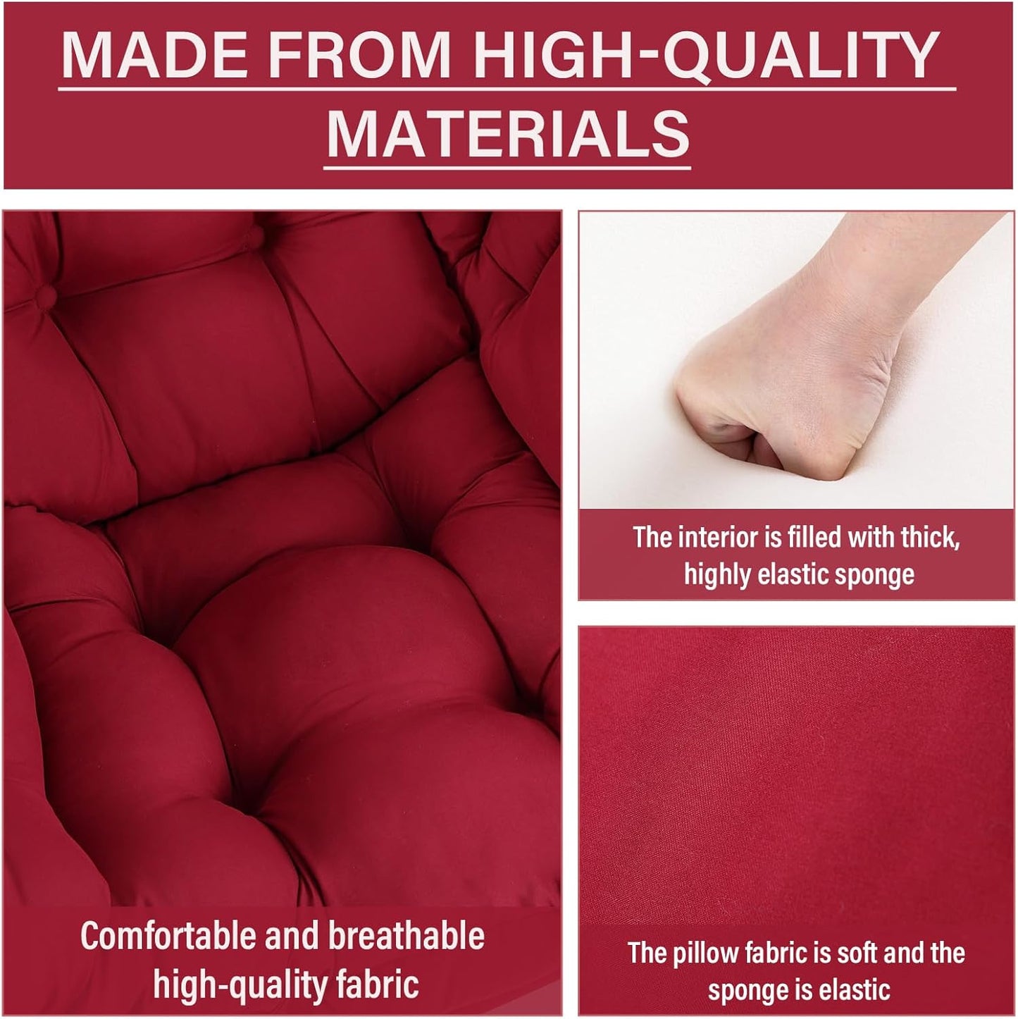 Lazy Chair with Ottoman, Comfy Reading Lounge Chair with Footstool & Throw Pillow Modern with Armrests & Side Pocket for Living Room, Bedroom, Dorm Room, Burgundy